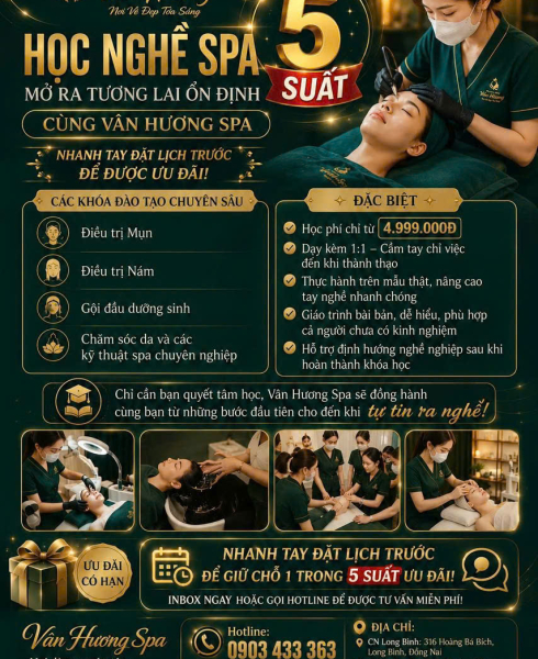 HỌC NGHỀ SPA – MỞ RA TƯƠNG LAI ỔN ĐỊNH CÙNG VÂN HƯƠNG SPA 
